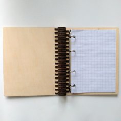 Laser Cut Wooden Notebook With Ring Mechanism Ring Binder A5 Free Vector