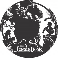 Laser Cut Jungle Book Wall Clock Kids Room Decor Free Vector