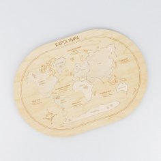 Laser Cut World Map Peg Jigsaw Puzzle Toy Free Vector