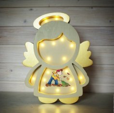 Laser Cut Angel Kids Room Night Light Lamp 5mm Free Vector