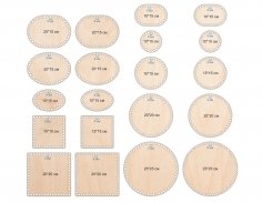 Laser Cut Wooden Basket Bases Free Vector