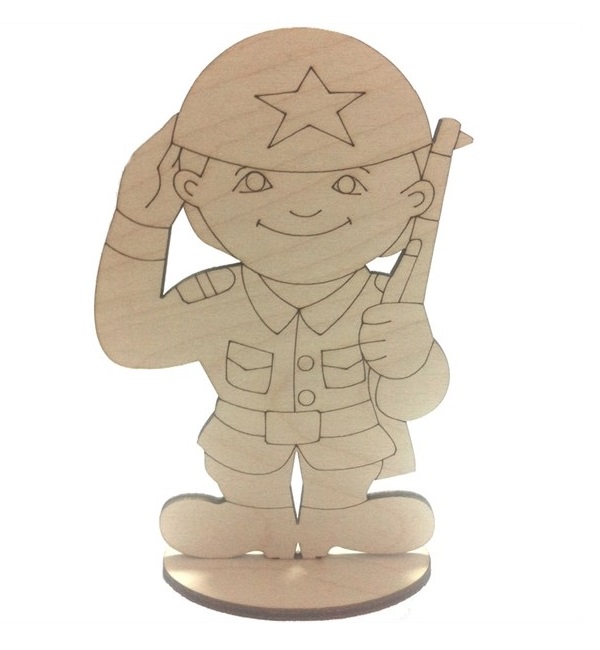 Laser Cut Toy Soldier Stand Up Decoration Free Vector