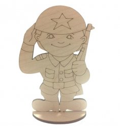 Laser Cut Toy Soldier Stand Up Decoration Free Vector