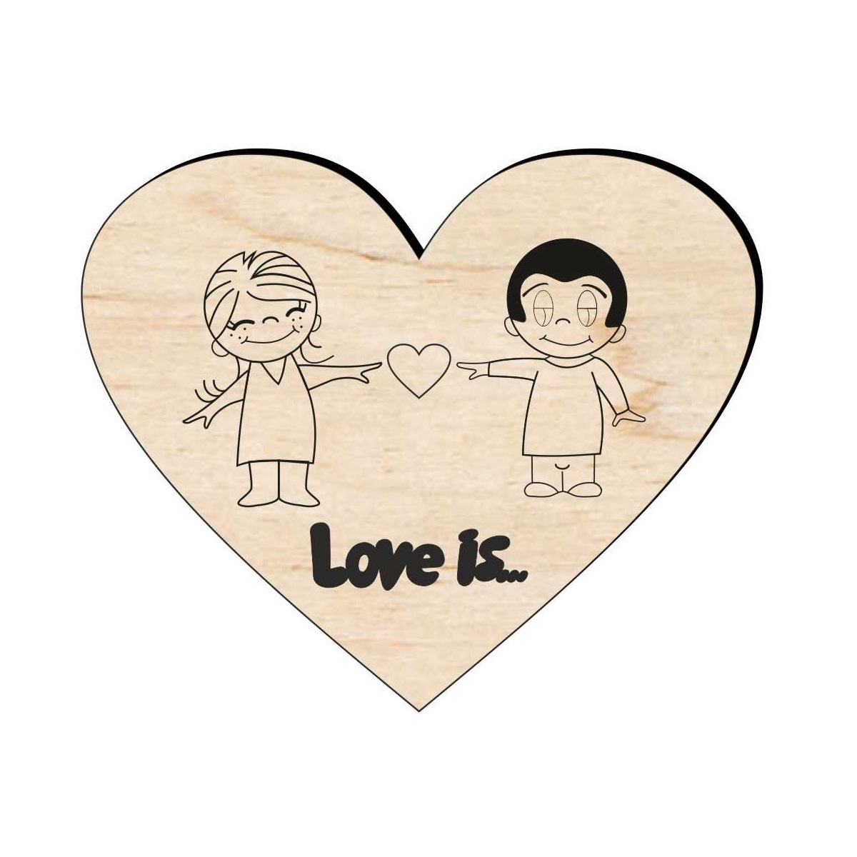 Laser Cut Wooden Love Magnet Free Vector