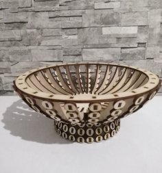 Laser Cut Wooden Candy Bowl Basket Wooden Flower Basket Free Vector