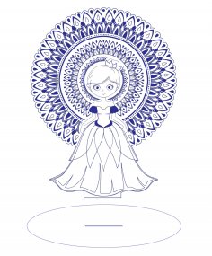 Laser Cut Wooden Bride Free Vector