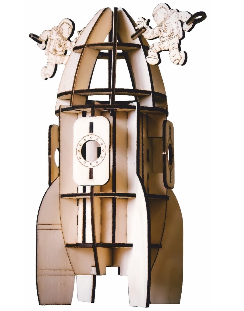 Laser Cut Rocket Model Beer Holder Free Vector