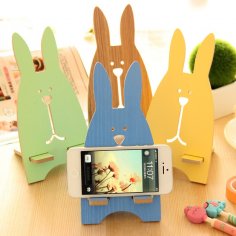 Laser Cut Rabbit Desk Phone Stand Free Vector