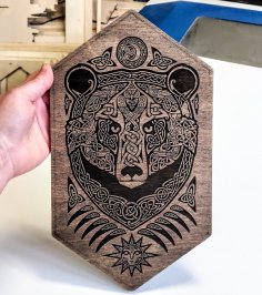 Laser Cut Engrave Bear Wall Mural Free Vector