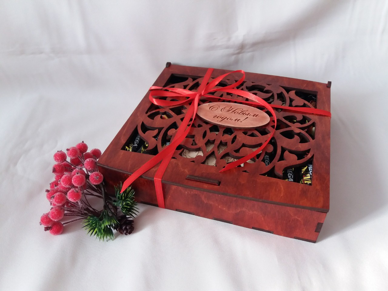 Laser Cut New Year Gift Box 6 Patterns Free Vector