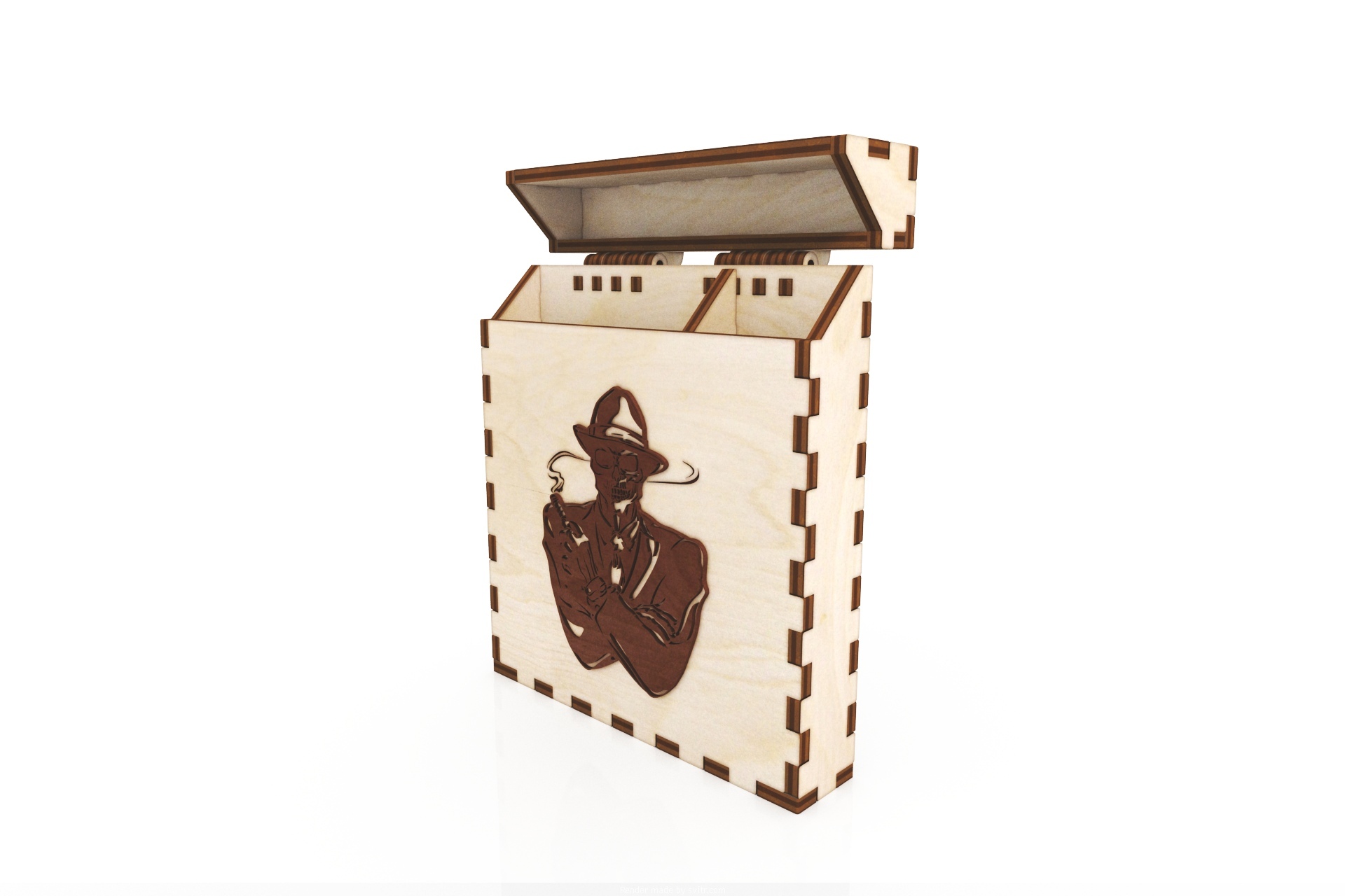 Laser Cut Wooden Cigarette Box 100mm Free Vector