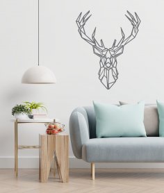 Laser Cut Geometric Stag Wall Art Modern Deer Wall Decor Free Vector