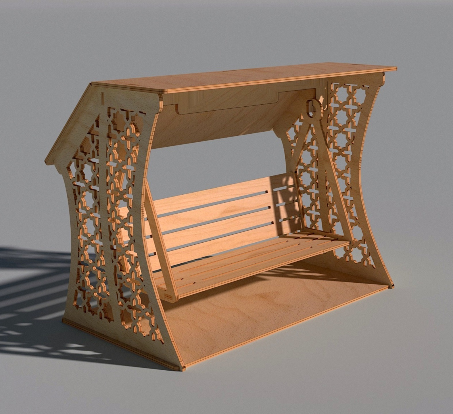 Laser Cut Wooden Decorative Swing Free Vector