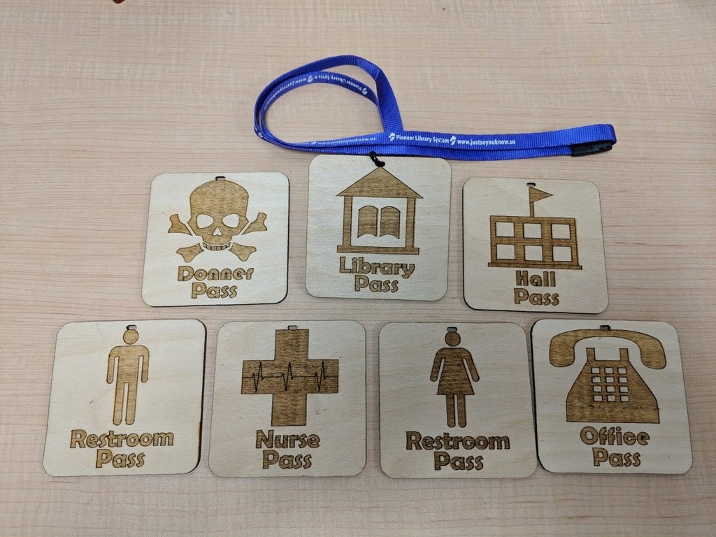 Laser Cut Classroom Passes SVG File