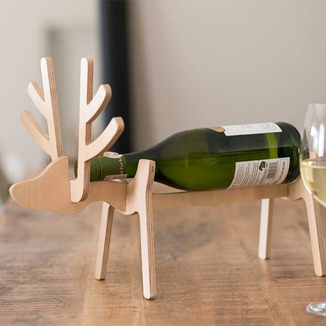 Laser Cut Reindeer Wine Holder 10mm PDF File