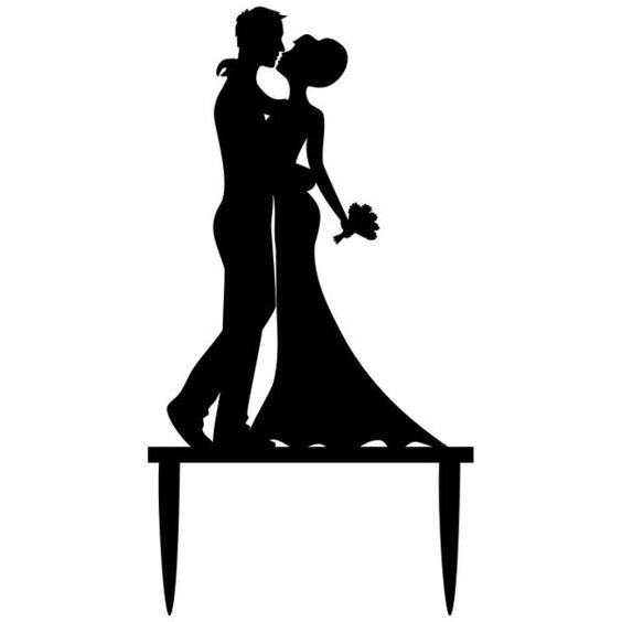 Laser Cut Wedding Cake Topper Bride And Groom Silhouette Cake Decorations Free Vector