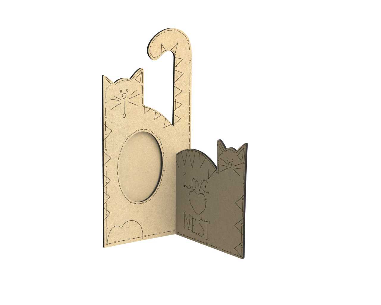 Laser Cut Cat Photo Frame Free Vector