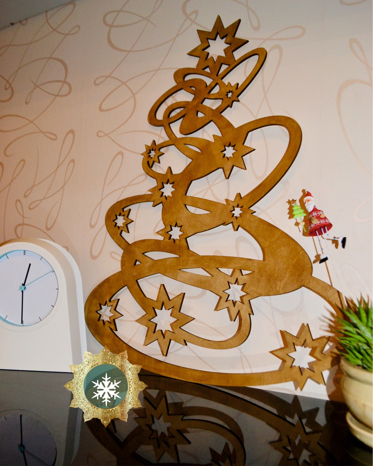 Laser Cut Christmas Tree Decorations Wooden Free Vector